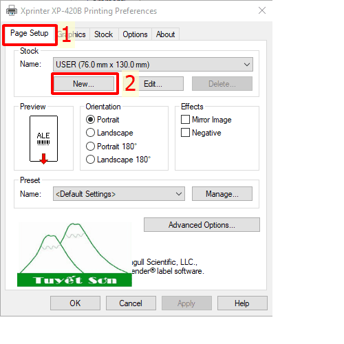 Hướng dẫn cài đặt khổ giấy cho máy in mã vạch Xprinter