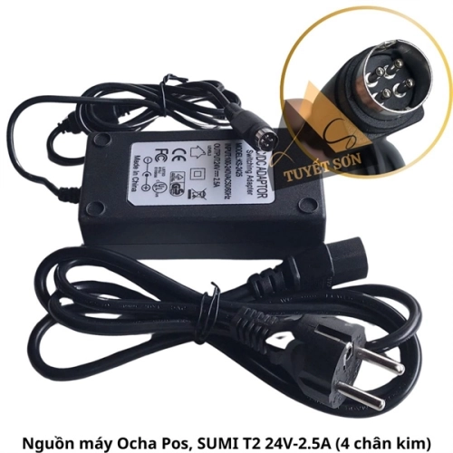 display Adapter Nguồn 24V-2.5A - máy Ocha Pos, SUMI T2 (4 chân kim) 1