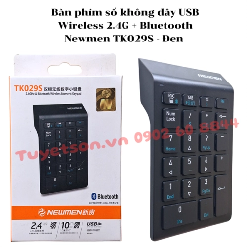 display Bàn phím số không dây USB Wireless 2.4G + Bluetooth Newmen TK029S 1