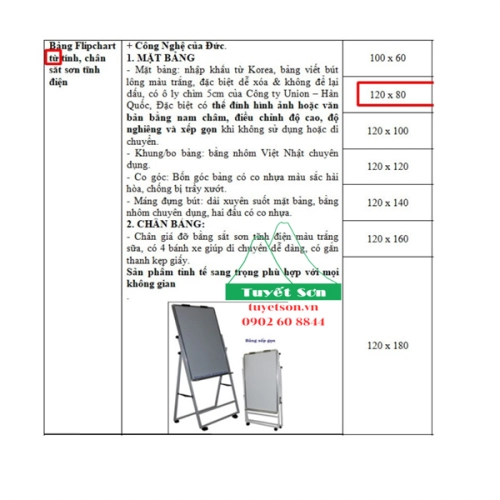 display Bảng Flipchart từ tính chân sắt sơn tĩnh điện 4