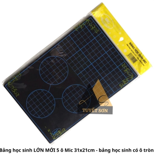 Bảng học sinh LỚN MỚI 5 ô Mic 31x21cm - bảng học sinh có ô tròn