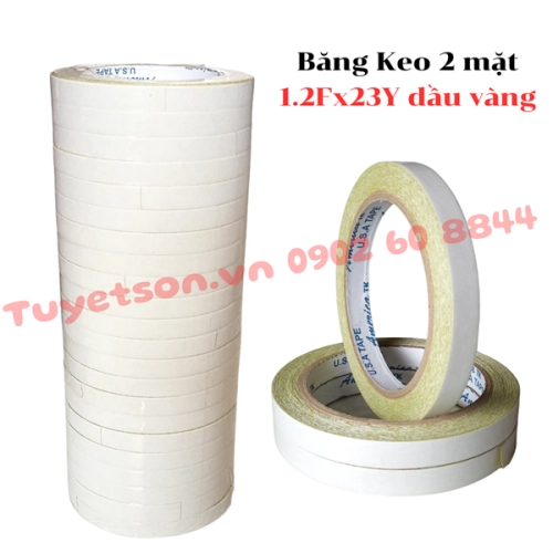 display Băng Keo 2 mặt 1.2Fx23Y dầu vàng 1