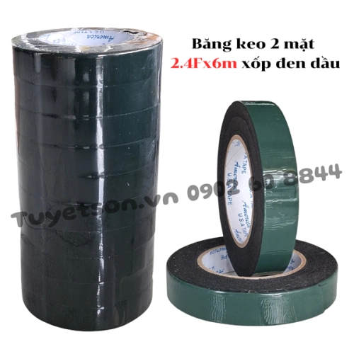 display Băng keo 2 mặt 2.4Fx6m xốp đen dầu 1