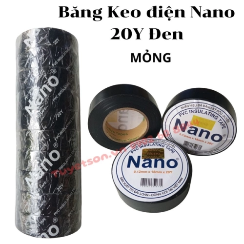 display Băng Keo điện Nano 1.8Fx20Y Đen MỎNG 1