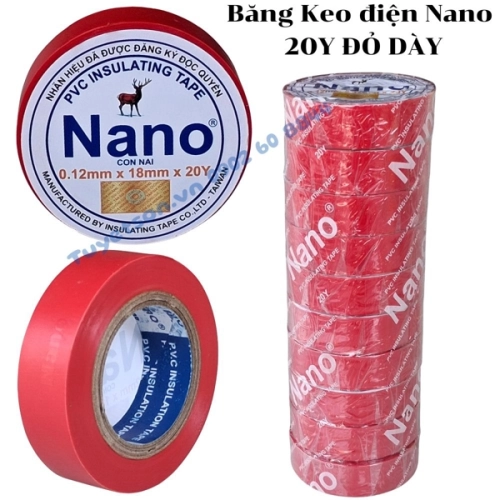 display Băng Keo điện Nano 1.8Fx20Y Đỏ DÀY 1
