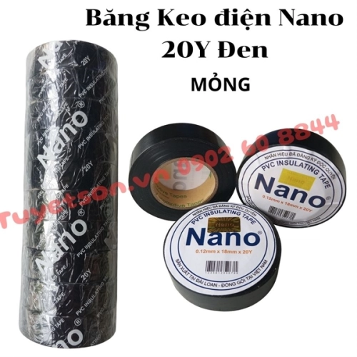display Băng Keo điện Nano 1.8Fx20Y Đen MỎNG 1