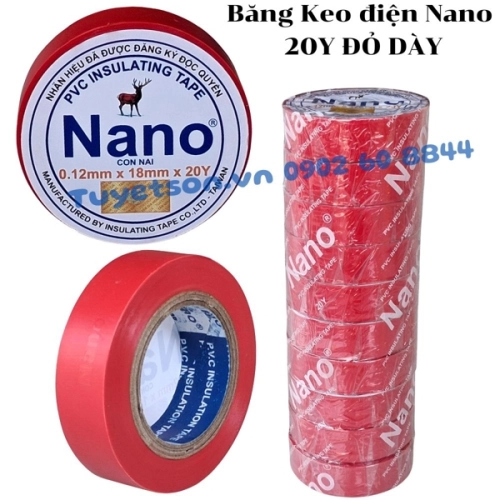 display Băng Keo điện Nano 1.8Fx20Y Đỏ DÀY 1