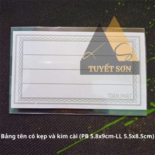 display Bảng tên có kẹp và kim cài (PB 5.8x9cm-LL 5.5x8.5cm) 1