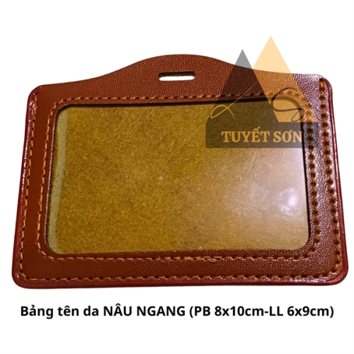 display Bảng tên da NÂU NGANG (PB 8x10cm-LL 6x9cm) 1