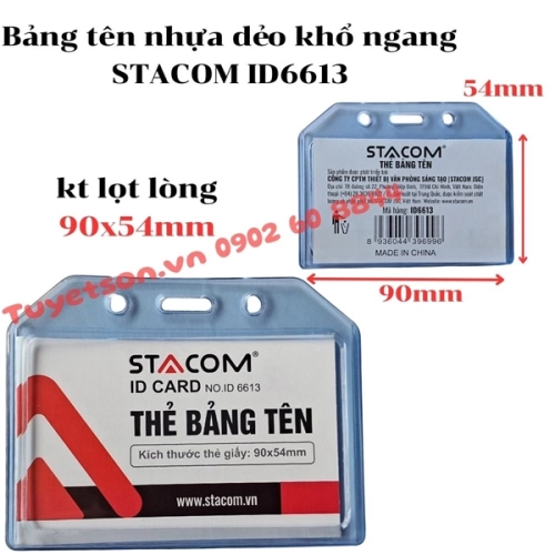 display Bảng tên nhựa dẻo khổ ngang 90x54mm STACOM ID6613 2