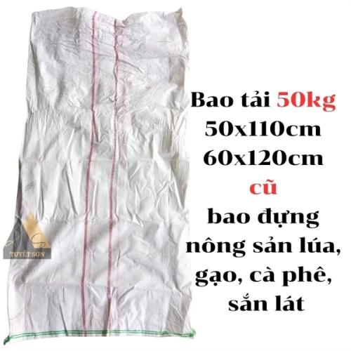 display Bao tải 50kg 50x110cm - 60x120cm cũ - bao đựng nông sản lúa, gạo, cà phê, sắn lát 1