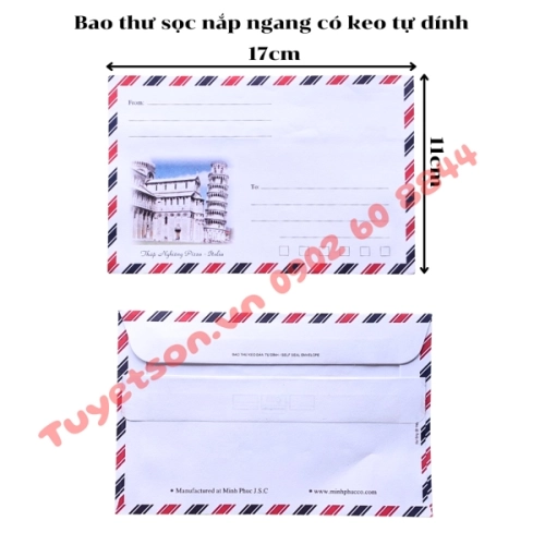display Bao thư sọc nắp ngang có keo tự dính 11x17cm 2