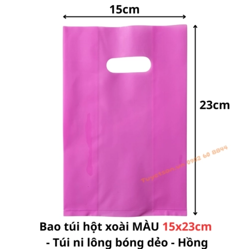display Bao túi hột xoài MÀU 15x23cm - túi PE màu ni lông bóng dẻo nhiều màu 1