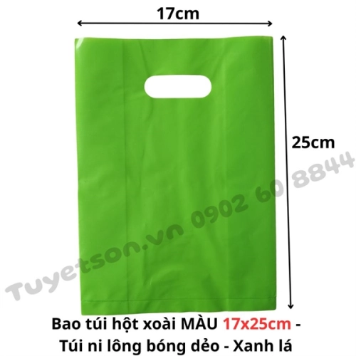 display Bao túi hột xoài MÀU 17x25cm - túi ni lông bóng dẻo nhiều màu 1