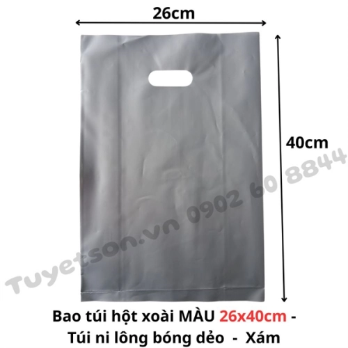 display Bao túi hột xoài MÀU 26x40cm - túi ni lông bóng dẻo nhiều màu 1