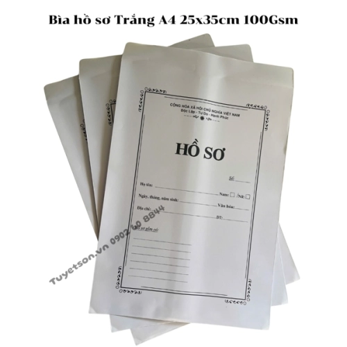 display Bìa hồ sơ Trắng A4 25x35cm 100Gsm 2