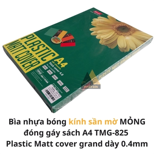 display Bìa nhựa bóng kính sần mờ MỎNG đóng gáy sách A4 Grand TMG-8251 - Bìa kiếng Plastic Matt cover grand dày 0.4mm 2