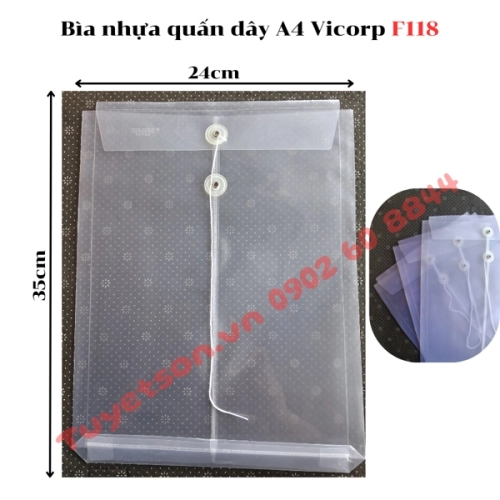 display Bìa nhựa quấn dây A4 Vicorp F118 1