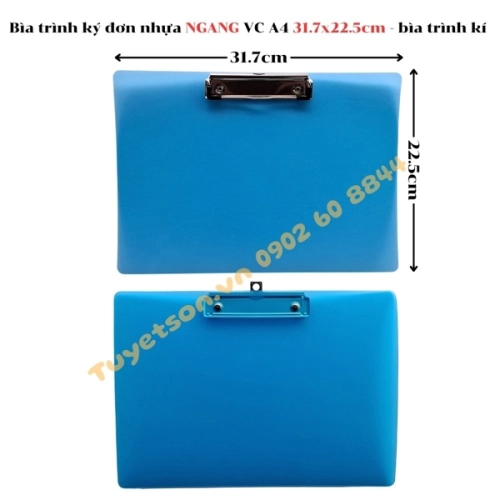 display Bìa trình ký đơn nhựa NGANG VC A4 31.7x22.5cm - bìa trình kí 1