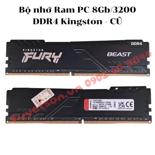display Bộ nhớ Ram PC 8Gb/3200 DDR4 Kingston - CŨ 1