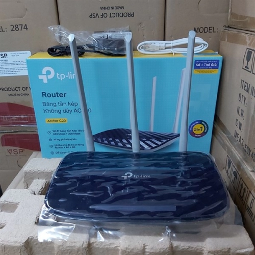 display Bộ phát sóng wifi 2 băng tầng TPlink Archer C20 AC750 1