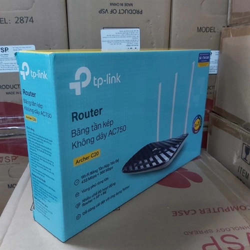 display Bộ phát sóng wifi 2 băng tầng TPlink Archer C20 AC750 3