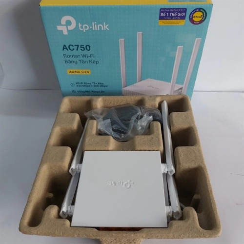 display Bộ phát sóng wifi 2 băng tầng TPlink Archer C24 AC750 3