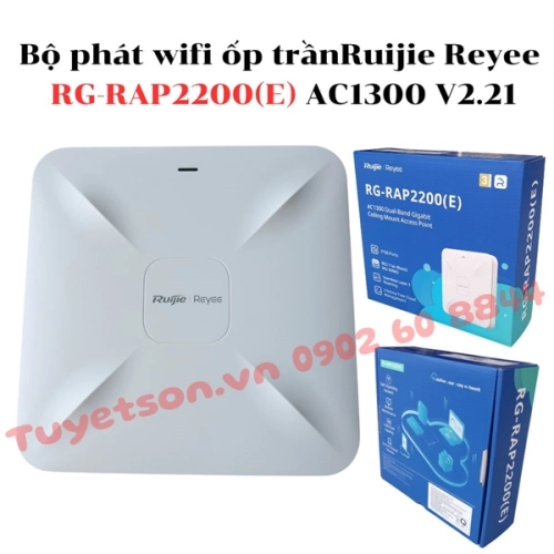display Bộ phát wifi ốp trần Ruijie Reyee RG-RAP2200(E) AC1300 V2.21 2