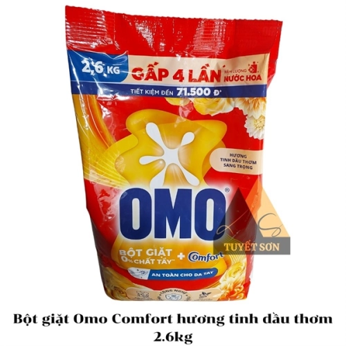display Bột giặt Omo Comfort hương tinh dầu thơm 2.6kg 1