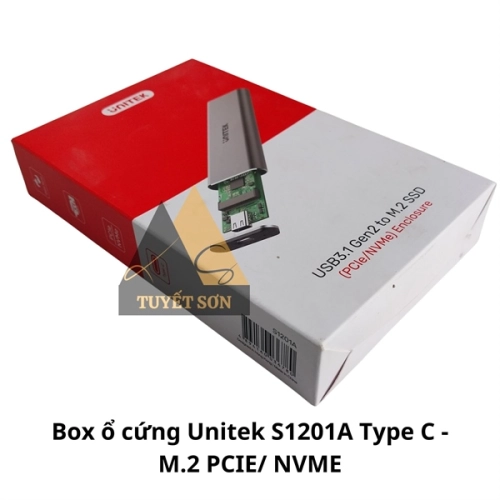 display Box ổ cứng SSD Unitek S1201A Type C M.2 PCIE + NVME USB 3.1 1