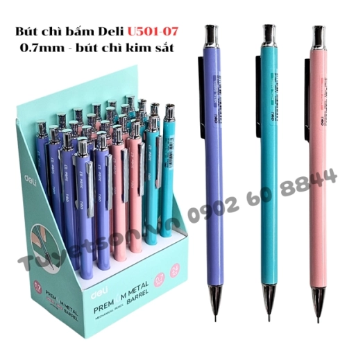 display Bút chì bấm Deli U501-07 0.7mm - bút chì kim sắt 1