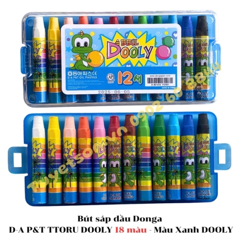 display Bút sáp dầu Donga D-A P&T TTORU DOOLY 12 màu 2