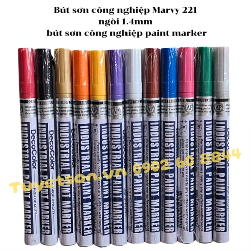 display Bút sơn công nghiệp Marvy 221 ngòi 1.4mm - bút sơn công nghiệp paint marker 1