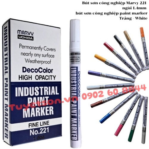 display Bút sơn công nghiệp Marvy 221 ngòi 1.4mm - bút sơn công nghiệp paint marker 2