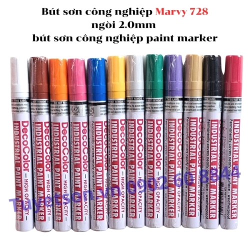 display Bút sơn công nghiệp Marvy 728 ngòi 2.0mm - bút sơn công nghiệp paint marker 1