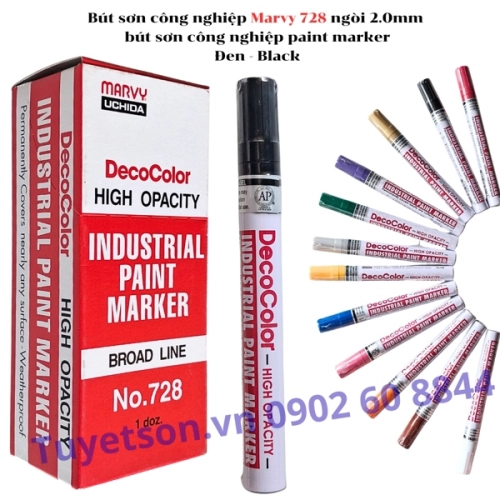 display Bút sơn công nghiệp Marvy 728 ngòi 2.0mm - bút sơn công nghiệp paint marker 2