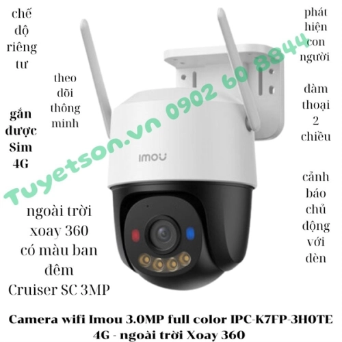 display Camera wifi Imou 3.0MP full color IPC-K7FP-3H0TE 4G ngoài trời Xoay 360 1