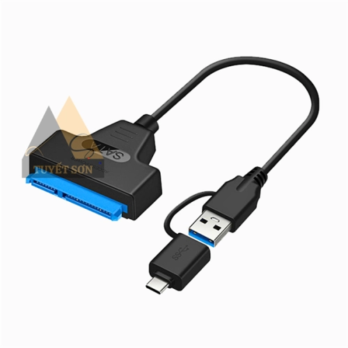 display Cáp 2 đầu USB 3.0 + Type C to Sata YR-USB-95 - 22 pin 0.3m 2.5 1