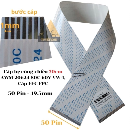display Cáp bẹ cùng chiều 70cm AWM-20624 80C 60V VW-1, Cáp FFC FPC 1