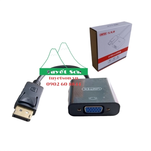 display Cáp chuyển Displayport to VGA Unitek 0.15m Y-6339BK 1