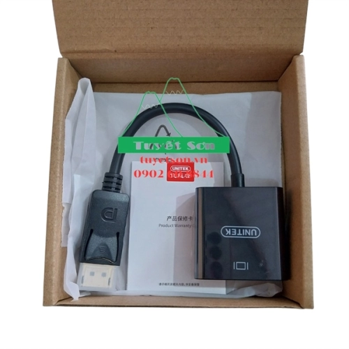 display Cáp chuyển Displayport to VGA Unitek 0.15m Y-6339BK 2