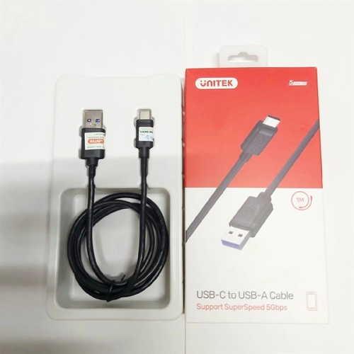 display Cáp chuyển USB to Type C Unitek 1m Y-C474BK 3.0 3