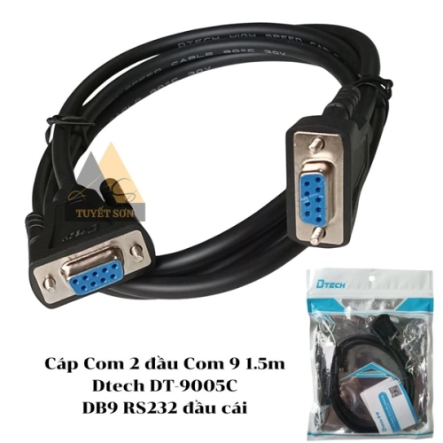 display Cáp Com 2 đầu Com 9 1.5m Dtech DT-9005C - DB9 RS232 đầu cái 1