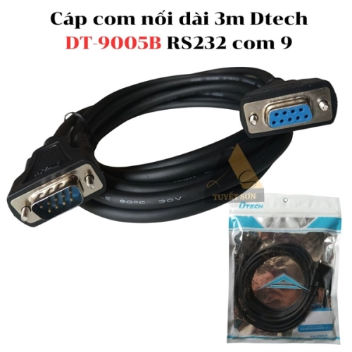 display Cáp com nối dài 3m Dtech DT-9005B com 9 - DB9 RS232 1
