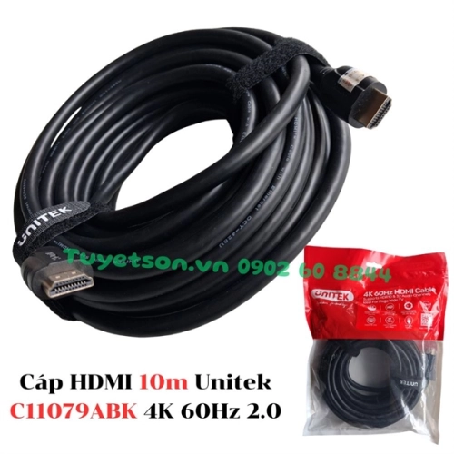 display Cáp HDMI 10m Unitek C11079ABK 4K 60Hz 2.0 1