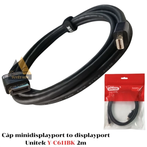 display Cáp minidisplayport to displayport Unitek Y-C611BK 2m 1