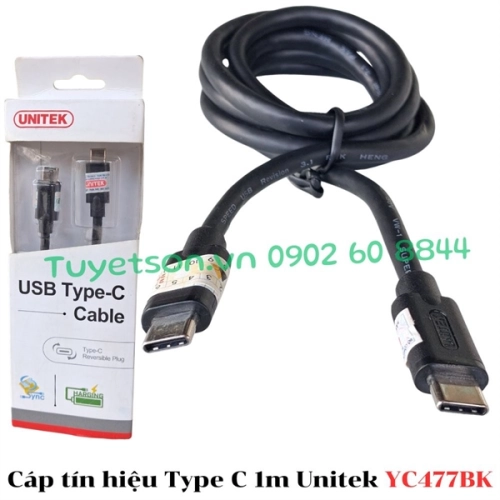 display Cáp tín hiệu Type C 1m Unitek YC477BK 1