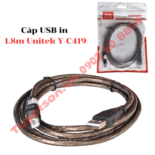 display Cáp USB in 1.8m Unitek Y-C419 1