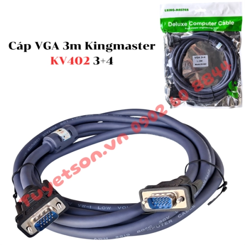 display Cáp VGA 3m Kingmaster KV402 3+4 1
