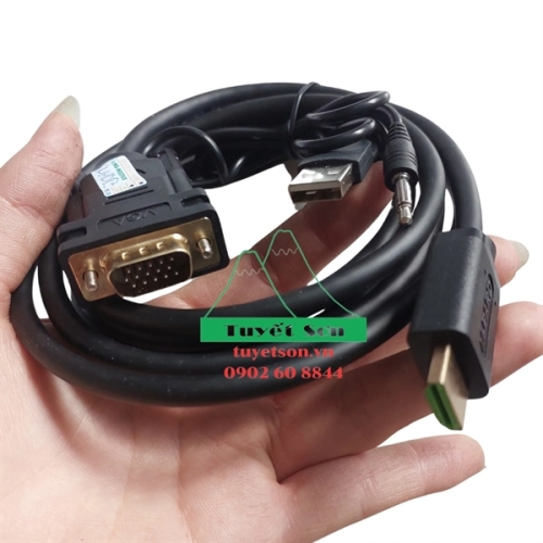 display Cáp VGA to HDMI + Audio + USB 1.8m M-Pard MH083 1